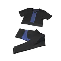 Комплект женский лосины и топ Lesko The Queen Jane 101 Black-Blue L для фитнеса занятий спортом