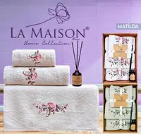 Подарочный набор полотенец La Maison c ароматом Matilda кремовый (3 шт)