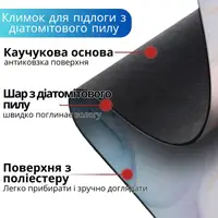 Килимок для душу та ванної кімнати м'який діатомітовий швидковисихаючий антиковзкий для кухні, передпокою 50х80 см BF-005