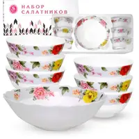 Набор салатников 7 шт Шиповник SNT 30056-202