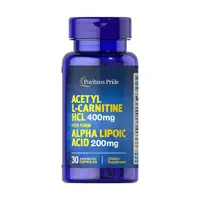 Жироспалювач Puritan's Pride Acetyl L-Carnitine 400 mg with Alpha Lipoic Acid 200 mg 30 капсул