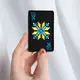 Шеврон на липучке Оберег 5х8 см вышитый патч нашивка желто голубой