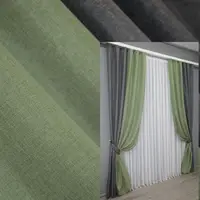 Комбинированные (2шт.1,5х2,8м.) шторы, лен. Цвет серый с оливковым. Код 014дк (926-1282ш) 10-948