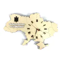 Годинник настінний "Карта України", розмір 59*40 см, настінний годинник з картою України, колір білий