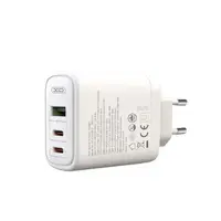 Мережевий зарядний пристрій XO CE04 PD65W+QC 45W Type-C/1USB зарядний блочок для телефону Білий