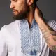 Футболка-вышиванка мужская Moderika Даниил белая с голубым XXL