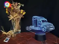 3D ночник "Автомобиль 9" (УВЕЛИЧЕННОЕ ИЗОБРАЖЕНИЕ) + пульт ДУ + сетевой адаптер + батарейки (3ААА)  3DTOYSLAMP