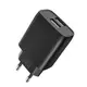 Сетевое зарядное устройство XO L57 с двумя портами USB/2.4A  и кабелем USB - Lightning Черный