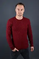 Мужской свитер бордовый Турция 56184 4XL