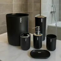 Набор аксессуаров для ванной Bathlux 6 предметов люкс качества, Черный