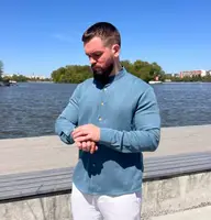 Сорочка чоловіча з мусліну 32765 XL акула