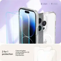 Чохол + Захисне скло (2шт) Spigen для iPhone 14 Pro Cyrill Shine MagSafe, Glitter Clear (ACS05020)