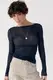 Приталений лонг у сітку - темно-синій цвет, M