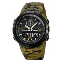Часы наручные мужские Skmei 1655CMGNBK зеленый камуфляж с черным