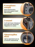 Сумка переноска для котів та собак 41x24x25 см CosmoPet CP-01 (S) Grey-Orange
