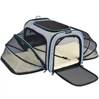 Сумка переноска для котів та собак 76x42x29 см CosmoPet CP-05 (S) Grey-Blue