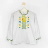 Вишиванка для хлопчика з довгим рукавом Квітковий орнамент