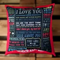 Подушка c принтом габардиновая I love you 50x50 см (5P_WOL030)