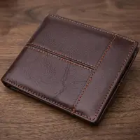 Горизонтальный стильный кошелек из натуральной кожи Vintage 22888 Коричневый
