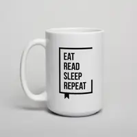 Кружка "Eat Read Sleep Repeat", Белый, английский, Крафтовая коробка, 425 мл