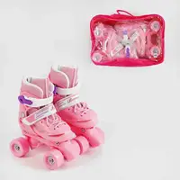 Роликові ковзани "Best Roller". Розмір 31-34, світяться PVC колеса. Pink (141161)