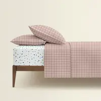 Двоспальна постіль з простирадлом на резинці ROSE GEOMETRY CS17