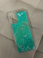 Силіконовий чохол для Samsung Galaxy A51 — Liquid hearts з блискітками, Зелений