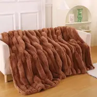 Плед Dushka Home Шиншила в смужку 21768 200х230 см коричневий