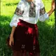 Вышитый детский комплект Роксолана бордовый