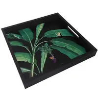 Поднос квадратный с дерева Тропіки 30x30x4 см (PDN_19M005_BL)