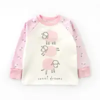 Утепленная пижама для девочки с овцами Curly Cute