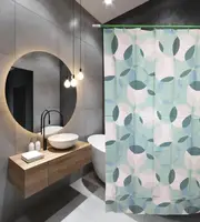 Шторка для ванны из полиэстера водонепроницаемая Bathlux 180x180 см с кольцами, занавеска для ванной комнаты