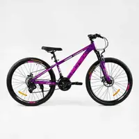 Велосипед Спортивный Corso 26". "ROTEX", 21 скоростей, стальная рама 13", переключатели LTWOO A2. Pink (138169)