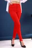 Брюки женские красные коттоновые код П692