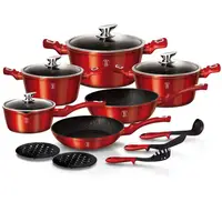Набор посуды 15 пр MetalliС Line Burgundy Edition Berlinger Haus BH-1226N