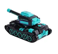 Танк на радиоуправлении RC Toys, подсветка, аккумулятор 3.7 V, пульт 49 MHz, стреляет орбизами, орбизы, подзарядная проволока. Black and mint (155196)