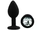 Силиконовая анальная пробка EGZO - Silicone Black Round Plug Clear, size S