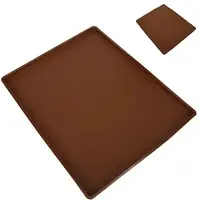 Килимок розкачувальний силіконовий з бортиками Stenson MH-3308-brown 37,5х30х1,8 см коричневий