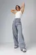 Женские широкие джинсы wide-leg - синий цвет, 38р