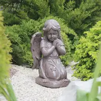 Садова фігура Ангел, що молиться на колінах червоний граніт 54x24x33 см Гранд Презент ССПГ12092-1 Червоний