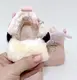Детские розовые зимние ботинки с зайчиком в розовых стразах.