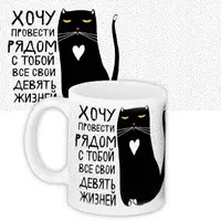 Кружка с принтом Хочу провести рядом с тобой все свои девять жизней 330 мл KR_20L071_RUS