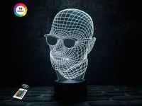 3D ночник "Невидимка" (УВЕЛИЧЕННОЕ ИЗОБРАЖЕНИЕ) + пульт ДУ + сетевой адаптер + батарейки (3ААА)  3DTOYSLAMP