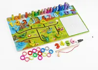Логическая деревянная доска Чудо-логика Динозавры WToys, магнитная рыбалка, пальчиковый лабиринт. Multicolor (162819)