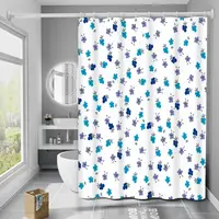 Шторка для ванны из полиэстера водонепроницаемая Bathlux 180x180 см с кольцами, занавеска для ванной комнаты