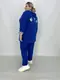 Свободный прогулочный костюм тройка." Королева " Blue & White   удлиненная кофта   штаны   футболка 66-68