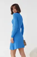 Базове плаття міні в рубчик - синій колір, ONE SIZE