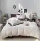 Постельное белье семейное Dushka Home Поликотон 21172 160х215х2 см белое с сиреневым