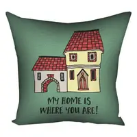 Подушка c принтом габардиновая My home is where you are! 50x50 см (5P_17L098)