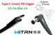 Переходник на 12v (max 5a, 60w) 6.0x4.4 or 6.5x4.0mm (+pin) 1m з USB Type-C (male) Power Delivery PD (WITRN) тригер (A class) 1 день гар.